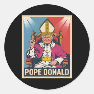 Paus Donald Paus Trump Paus Donald Trump Politiek Ronde Sticker