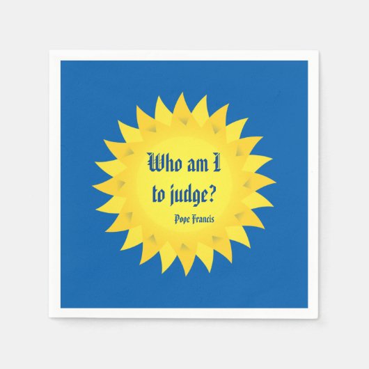 Paus Franciscus, wie ben ik om papieren servetten (Voorkant)