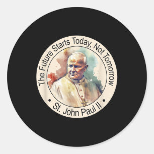 Paus Johannes Paulus II Beroemde Katholieke Heilig Ronde Sticker