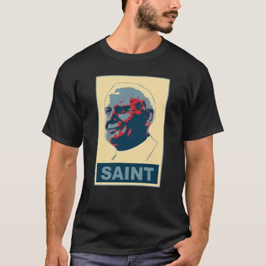 Paus Johannes Paulus II Pop Art SAINT-shirt T-shirt (Voorkant)