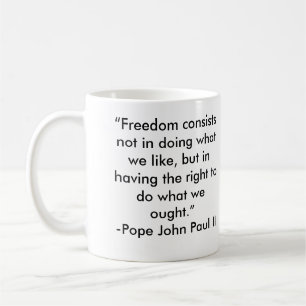 Paus John Paul II Freedom Quote Koffiemok