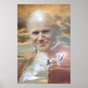Paus John Paul II van Gregory Gallo Poster