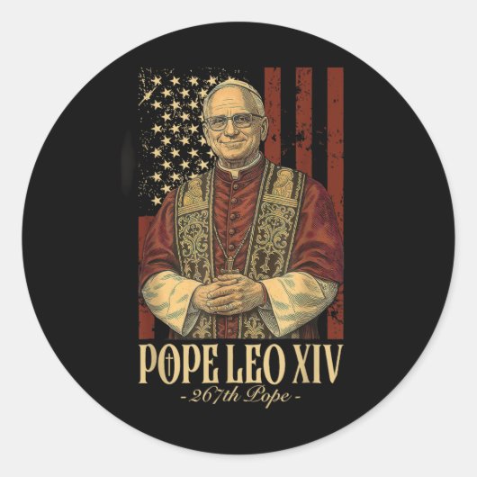Paus Leo en Amerika - Paus Leo XIV Ronde Sticker (Voorkant)
