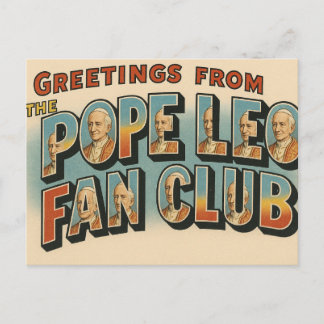 Paus Leo Fan Club Vintage Stijl Briefkaart