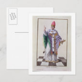 paus Leo III (795-816) uit 'Receuil des Estampes', Briefkaart (Voorkant / Achterkant)