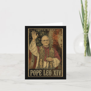 Paus Leo XIV 14e Eerste Amerikaanse Paus Vlag Vin Kaart