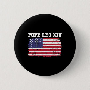 Paus Leo XIV 14e Eerste Amerikaanse Paus Vlag Vin Ronde Button 5,7 Cm