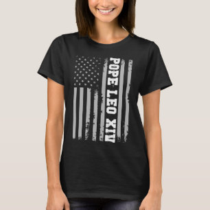 Paus Leo XIV 14e Eerste Amerikaanse Paus Vlag Vin T-shirt