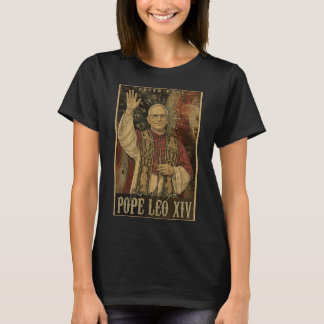 Paus Leo XIV 14e Eerste Amerikaanse Paus Vlag Vin T-shirt