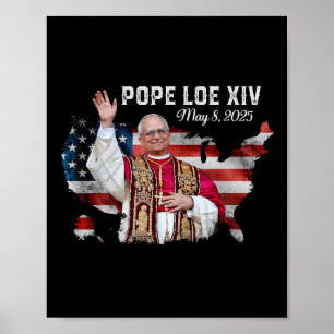 Paus Leo XIV 8 mei 2025 Amerikaanse vlag Poster