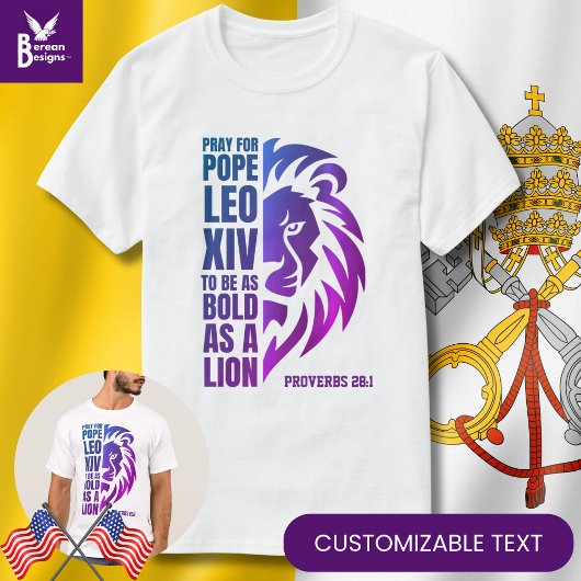 PAUS LEO XIV Bid Vette Leeuw Christelijk T-shirt