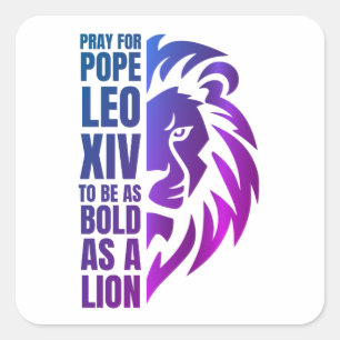 PAUS LEO XIV Bid Vette Leeuw Christelijk Vierkante Sticker