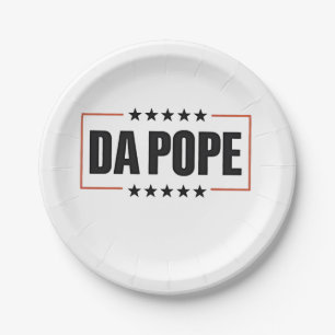 Paus Leo XIV Christelijke Kerk Da Pope Papieren Bordje