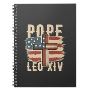 Paus Leo XIV Christelijke Kerk De Paus VS Vlag Notitieboek