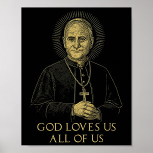 Paus Leo XIV Halo Cross Habemus Papam Roma Poster