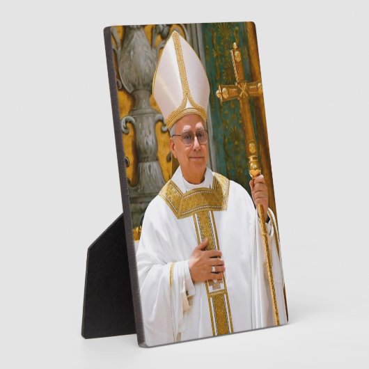 Paus Leo XIV Mis Sixtijnse Kapel Fotoplaat (Zijkant)