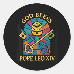 Paus Leo XIV Pauselijke memorabilia Vintage Ronde Sticker