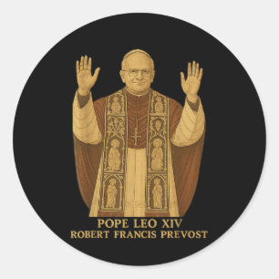 Paus Leo XIV Robert Francis Prevost Paus 2025 Ronde Sticker