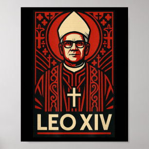 Paus Leo XIV - Vet grafisch ontwerp Christelijk Ca Poster