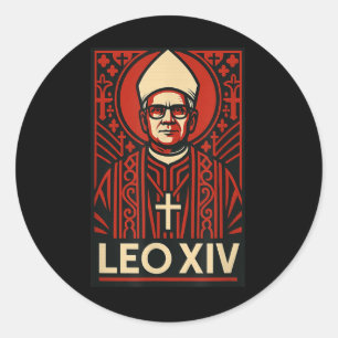 Paus Leo XIV - Vet grafisch ontwerp Christelijk Ca Ronde Sticker