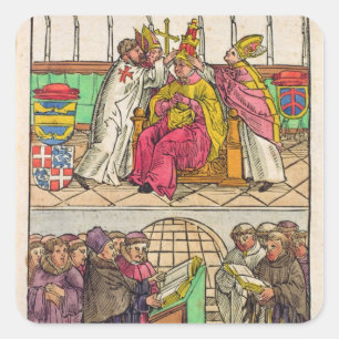 Paus Martin V is op de Papacy geïnstalleerd Vierkante Sticker