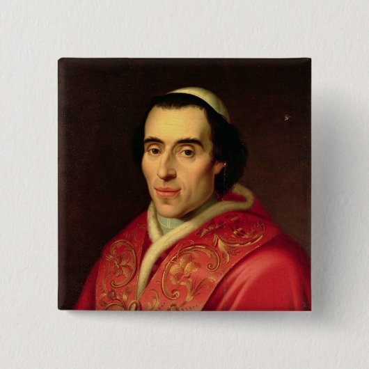 Paus Pius VII Vierkante Button 5,1 Cm (Voorkant)