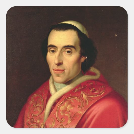 Paus Pius VII Vierkante Sticker (Voorkant)
