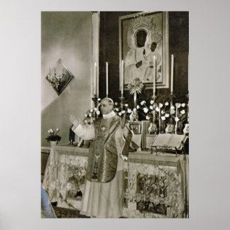 Paus Pius XII gezegde Mass, Castel Gandolfo Poster