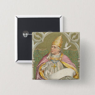 Paus St. Gregorius de Grote (M 067) Vierkante Button 5,1 Cm