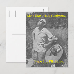 Paus St. Johannes Paulus II in de buitenlucht Briefkaart