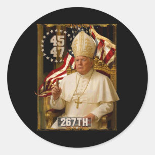 Paus Trump Grappig President Trump wil de N zijn Ronde Sticker