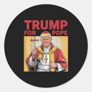 Paus Trump Grappig President Trump wil de N zijn Ronde Sticker