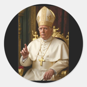 Paus Trump: Grappig President Trump wil toekomst z Ronde Sticker