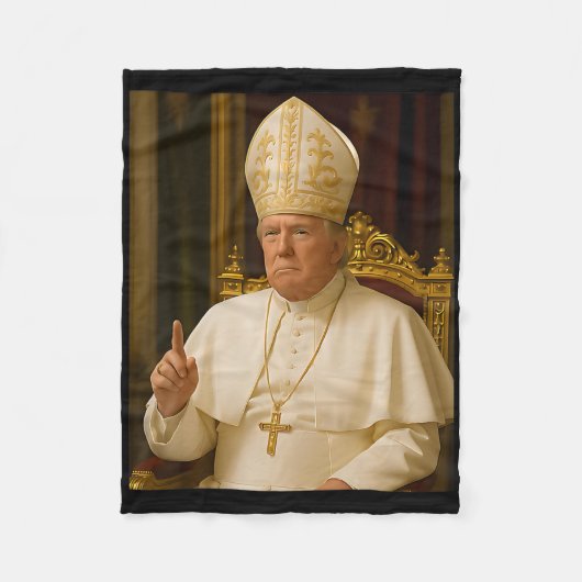 Paus Trump Grappig Trump Vaticaan Christelijk Retr Fleece Deken (Voorkant)