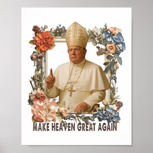 Paus Trump Grappig Trump Vaticaan Christelijk Retr Poster