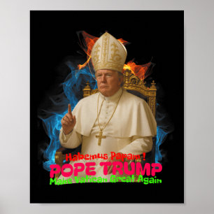 Paus Trump Grappig Trump Vaticaan Christelijk Retr Poster