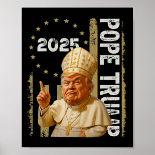Paus Trump Grappig Trump Vaticaan Christelijk Retr Poster