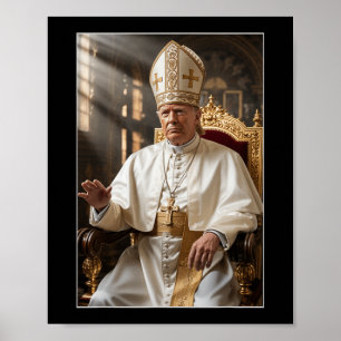 Paus Trump Grappig Trump Vaticaan Christelijk Retr Poster