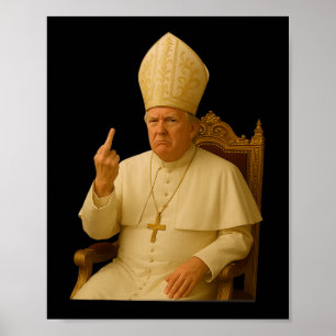 Paus Trump Grappig Trump Vaticaan Christelijk Retr Poster
