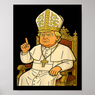 Paus Trump Grappig Trump Vaticaan Christelijk Retr Poster