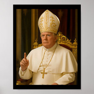 Paus Trump Grappig Trump Vaticaan Christelijk Retr Poster