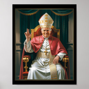 Paus Trump Grappig Trump Vaticaan Christelijk Retr Poster