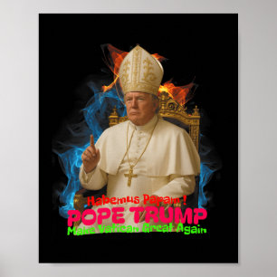 Paus Trump Grappig Trump Vaticaan Christelijk Retr Poster