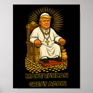 Paus Trump Grappig Trump Vaticaan Christelijk Retr Poster