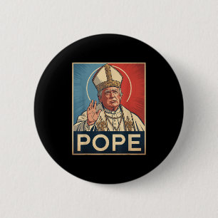 Paus Trump Grappig Trump Vaticaan Christelijk Retr Ronde Button 5,7 Cm