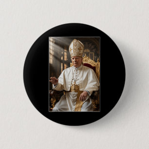 Paus Trump Grappig Trump Vaticaan Christelijk Retr Ronde Button 5,7 Cm