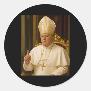 Paus Trump Grappig Trump Vaticaan Christelijk Retr Ronde Sticker