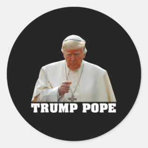 Paus Trump Grappig Trump Vaticaan Christelijk Retr Ronde Sticker