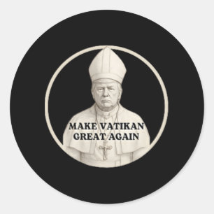 Paus Trump Grappig Trump Vaticaan Christelijk Retr Ronde Sticker