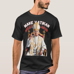 Paus Trump Grappig Trump Vaticaan Christelijk Retr T-shirt